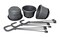 4" Mini Hanging Baskets with Attached Saucers - 3 Pack - Silver